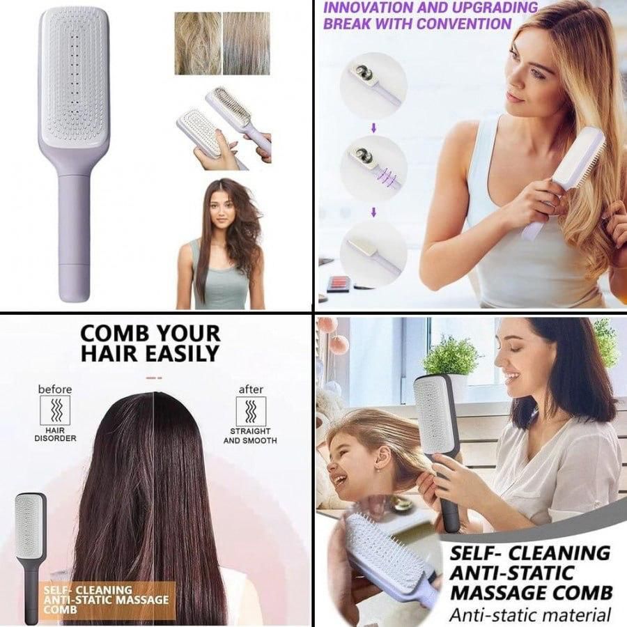 ✨ Self-Cleaning Anti-static Massage Comb for Adults and Kids ✨