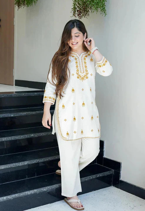 Gathering Flattering Pure cotton hand embroidery